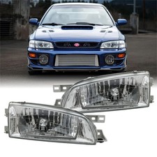 DEPO JDM Crystal GLASS Lens Headlight Set For 1995-2001 Subaru Impreza GC GF picture