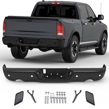Black Rear Bumper For 2009-2019 Ram 1500 w/ Dual Exhaust & Sensor Holes picture