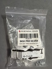 Rennline Clutch/Brake Pedal 2 pc Rubber Grip Silver Fits Porsche picture