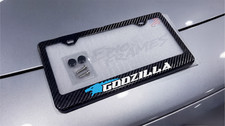 Blue Godzilla License Plate Frame 100% Real Carbon Fiber Car / Truck Frame picture