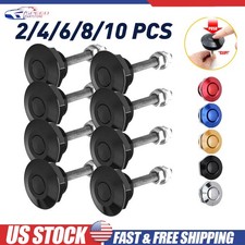 2/4/6/8 Push Button Bonnet Hood Pin Lock Clip Kit Car Quick Release Bumper Latch picture
