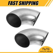 TWO OD 3'' 90 Degree Mandrel Bend Elbow Stainless Steel Exhaust Tube Universal picture