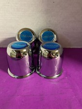 4 STEEL CHROME CRAGAR CAPS 3”1/8 FOR 5 LUG CRAGAR SST WHEELS W/ BABY BLUE LOGO picture