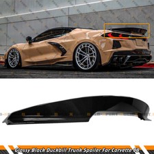 GLOSS BLACK DUCKBILL HIGHKICK REAR TRUNK SPOILER WING FOR 20-25 CORVETTE C8 Z51 picture