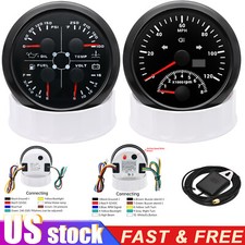 2 Gauge Set 85mm GPS Speedometer 120MPH&85mm 4 IN 1 Multifunction Gauge US STOCK picture