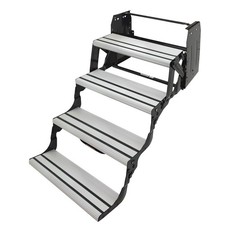 RV Step Quad Manual Alumi Tread 432698 Lippert Components Silver picture