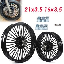 21x3.5 + 16x3.5 Front Rear Fat Spoke Wheels for Yamaha V Star 650 1100 XVS650 picture