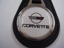 CHEVROLET CORVETTE  C4 LOGO    KEY CHAIN   LEATHER FOB picture