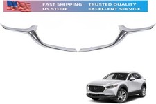 Gloss Silver Front Bumper Grille Molding Trim Set Fits For 20-24 Mazda CX30 picture