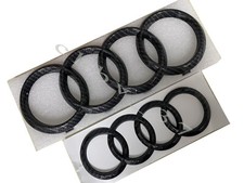 Audi S5 Rings Front Grill & Rear Trunk Emblem Set CARBON FIBRE A5 RS5 Sportback picture