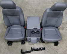 Ford SUPER DUTY Front Bucket Seats Grey VINYL Set w/ JUMP SEAT Replacement OEM picture