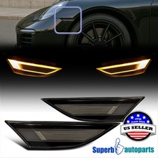 Smoke Sequential LED Side Marker For 12-16 Porsche 911 Carrera 17-18 Boxster 718 picture