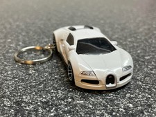 Bugatti Veyron White Keychain Hot Wheels Matchbox picture