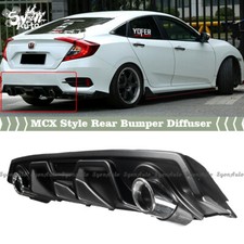 FITS 2016-2020 HONDA CIVIC SEDAN MCX STYLE BLK REAR BUMPER DIFFUSER REPLACEMENT picture