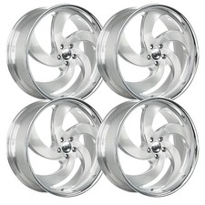 (Set-4) Strada Retro 5 22x10 5X127 20MM Silver Brushed SS Lip wheels rims picture