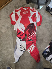 Red & White Fox 180 Size 36 Pants and Size XL Jersey Combo. Pre-owned. picture