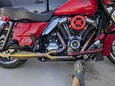 Fit 2006-2016 Harley Road Glide Exhaust pipes 2 Into 1 Deep Bas performance picture