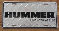 HUMMER DIAMOND PLATE ALUMINUM COLLECTIBLE LICENSE PLATE 6