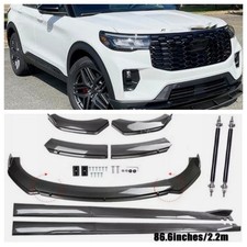 For Ford Explorer ST Carbon Style Front Bumper Lip Spoiler Side Skirt US STOCK picture