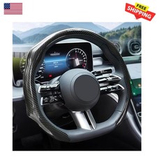 Ergonomic Black Carbon Fiber Steering Wheel Cover - Superior Comfort & Grip picture