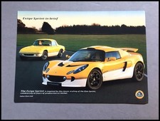 2007 2008 Lotus Exige Sprint 1-page Original Car Sales Brochure Sheet picture