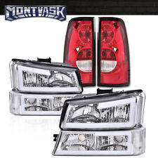 Clear /Chrome LED DRL Headlights + Tail Lights Fit For 03-07 Silverado/Avalanche picture