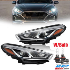 Pair For 2018 2019 Hyundai Sonata Halogen Headlights w/Bulbs Factory Headlamps picture