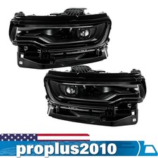 Pair LED Single Projector Headlight Black For Jeep Wagoneer 2022-25 Left & Right picture