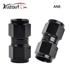 2PCS 8 AN to -8 AN Straight Female Swivel Coupler Union Fitting Black Aluminum picture
