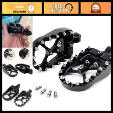 CNC Wide Fat Footpegs 360° Rotating MX Custom Chopper Bobber Style Footrests picture