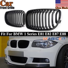 Front Kidney Grille For BMW 1-Series E81 E82 E87 E88 118i 128i 07-14 Gloss Black picture