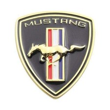 New Black Gold Metal Running Horse Pony Car Emblem Badge For Ford Mustang GT picture