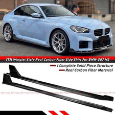For 2023-26 BMW G87 M2 CTM Winglet Style Real Carbon Fiber Side Skirt Extension picture