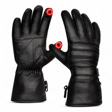 Men’s Leather Motorcycle Gloves Touchscreen Compatible Winter Riding Gloves picture