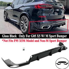 For BMW X5 G05 M Sport 2019-2025 GT Style Glossy Black Rear Bumper Diffuser Kit picture