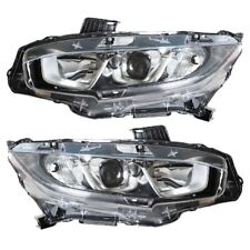 Headlight Assembly For 2016-2020 Honda Civic Headlamps Left + Right Side Halogen picture