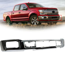 New For 2018-2020 Ford F-150 Chrome Steel Front Bumper Face Bar w/Fog Light Hole picture