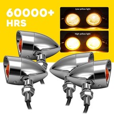 4X Motorcycle Bullet Turn Signals Blinker 3 Wires Indicator Heavy Duty Lights picture