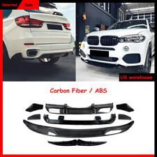 For 13-18 BMW X5 F15 M Sport MP Style Aero Body Kit Front +Rear Lip Carbon Style picture