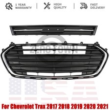 For Chevrolet Trax 2017-2021 Front Upper and Lower Grille Set Black Chrome 2PCS picture