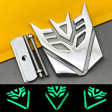 Chrome Metal self-luminous Transformers Decepticon Grille Emblem Car Grill Badge picture
