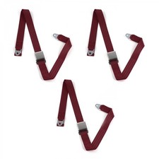 Frazer Nash 1948 - 1967 Airplane 2pt Burgandy Lap Bench Seatbelt Kit - 3 picture