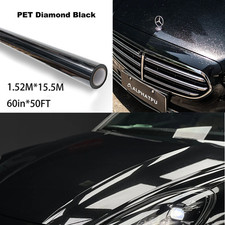 5FTx50FT PET Gloss Diamond Black Sparkle Vinyl Wrap US Stock Car Wrap picture