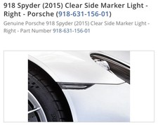 Genuine Porsche 918 Spyder (2015) Side Marker Light-Right - Part #918-631-156-01 picture