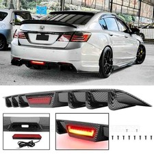 For Honda Accord 2012-2026 Carbon Fiber Rear Bumper Diffuser LED Brake Lights picture