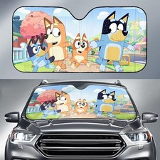 Bluey Family Car Sun Shade, Movie Cartoon Theme Print Auto Sun Shade R236263 picture