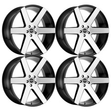 (Set-4) Strada Coda 22x9.5 5x115 15MM Black Machined wheels rims 22 Inch picture