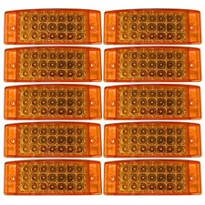 10- Amber 21 LED Side Marker Clearance Light  Rectangle 12V Truck Trailer Camper picture