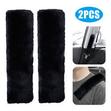 2PCS Car Auto Sheepskin Seat Belt Covers Shoulder Strap Pads Cushion Headrest US picture