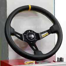 Universal Volante MOMO 350MM 14' Deep cone 90mm Genuine Leather Steering Wheel picture